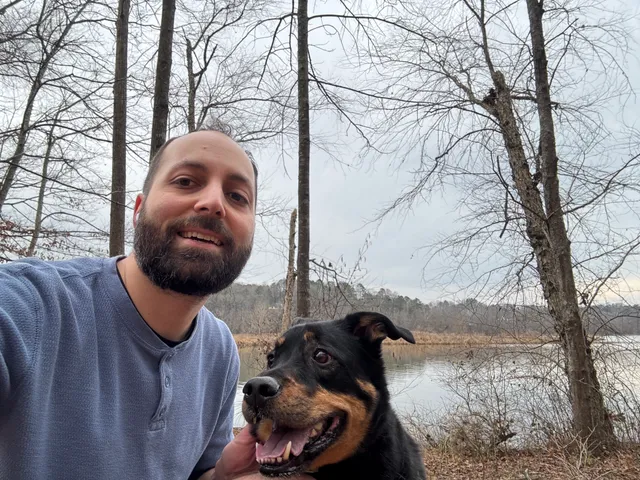 Kenan with his dog Avalon